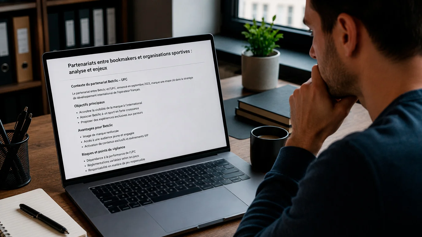 Parieur examinant de manière critique les limites d'un partenariat bookmaker-UFC