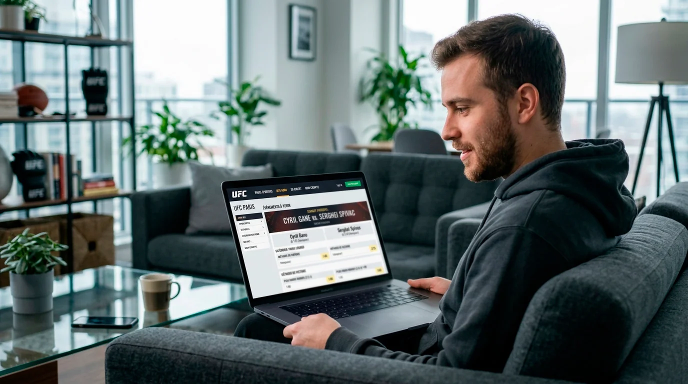 Parieur profitant des marchés exclusifs UFC sur la plateforme Betclic