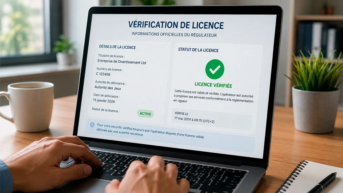 Vérification de la licence ANJ sur un site de paris sportifs agréé