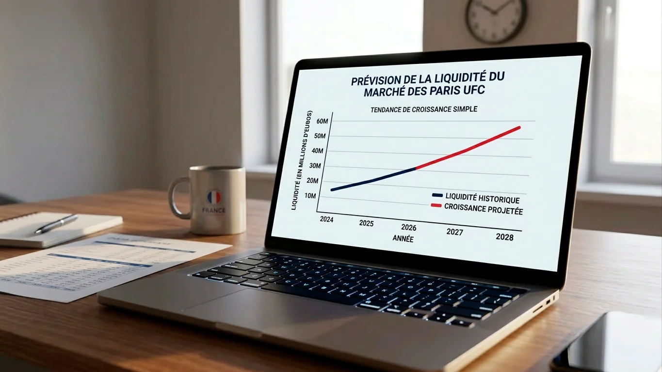 Graphique simple montrant l'augmentation prévue de la liquidité du marché des paris UFC