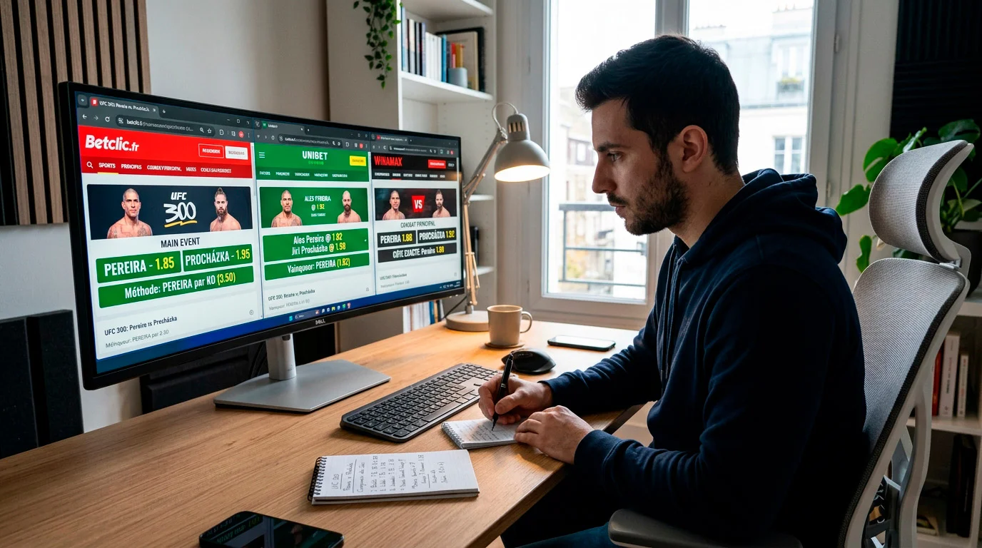 Écarts de cotes UFC entre opérateurs français sur un main event