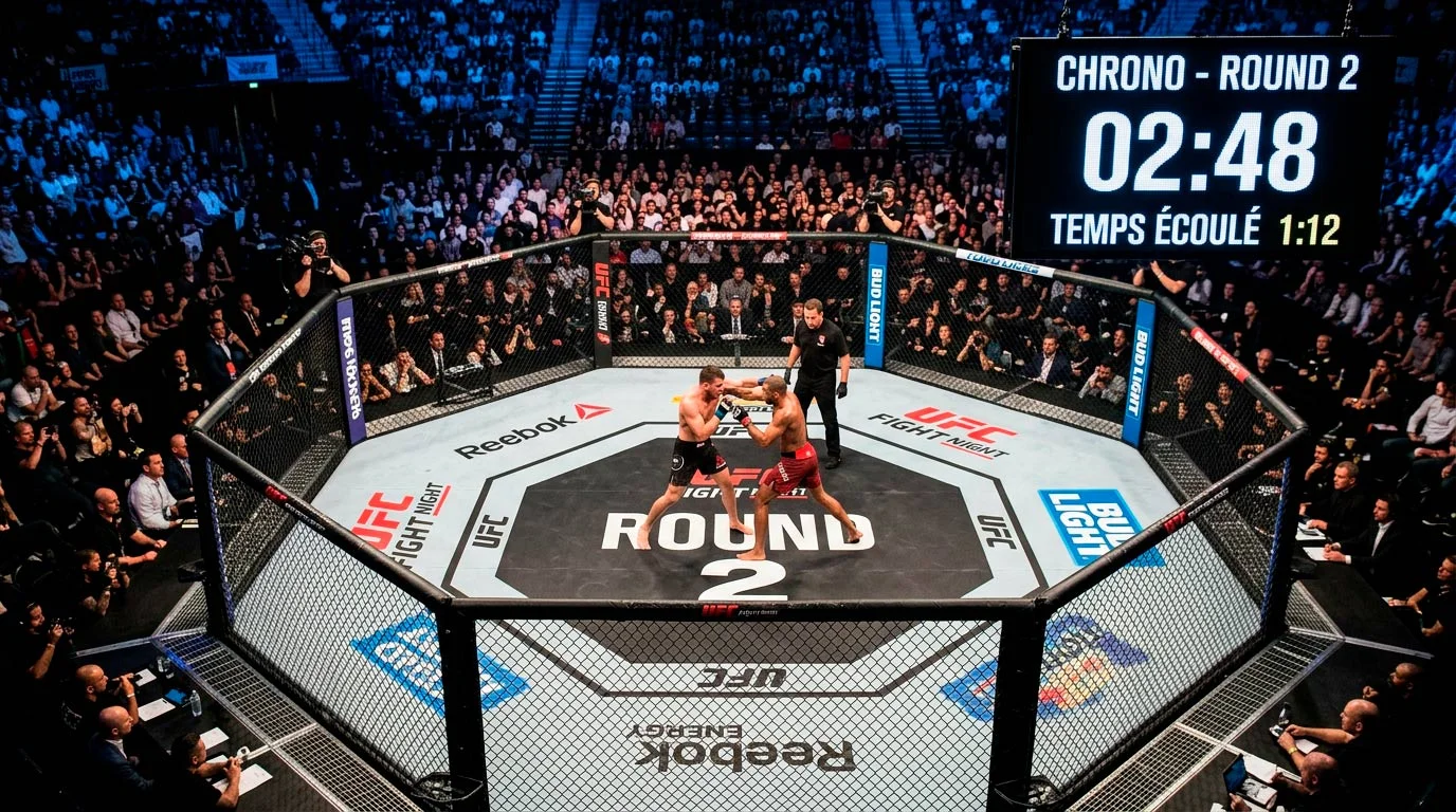 Pari over under rounds sur la durée d'un combat MMA