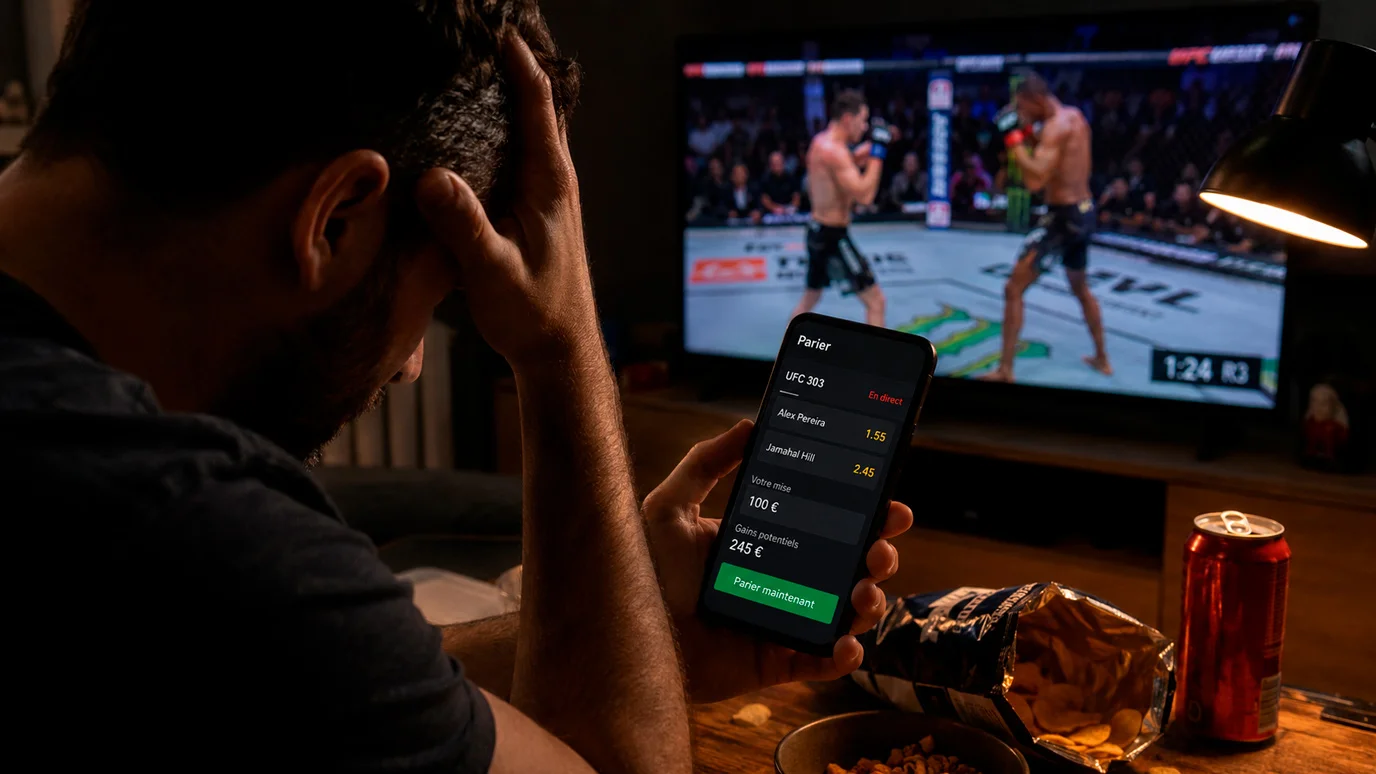 Parieur sous pression prenant une décision hâtive pendant un combat en direct