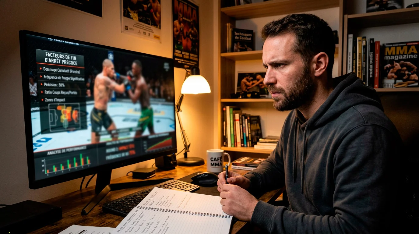 Parieur identifiant un combat UFC propice au pari round exact sur son écran