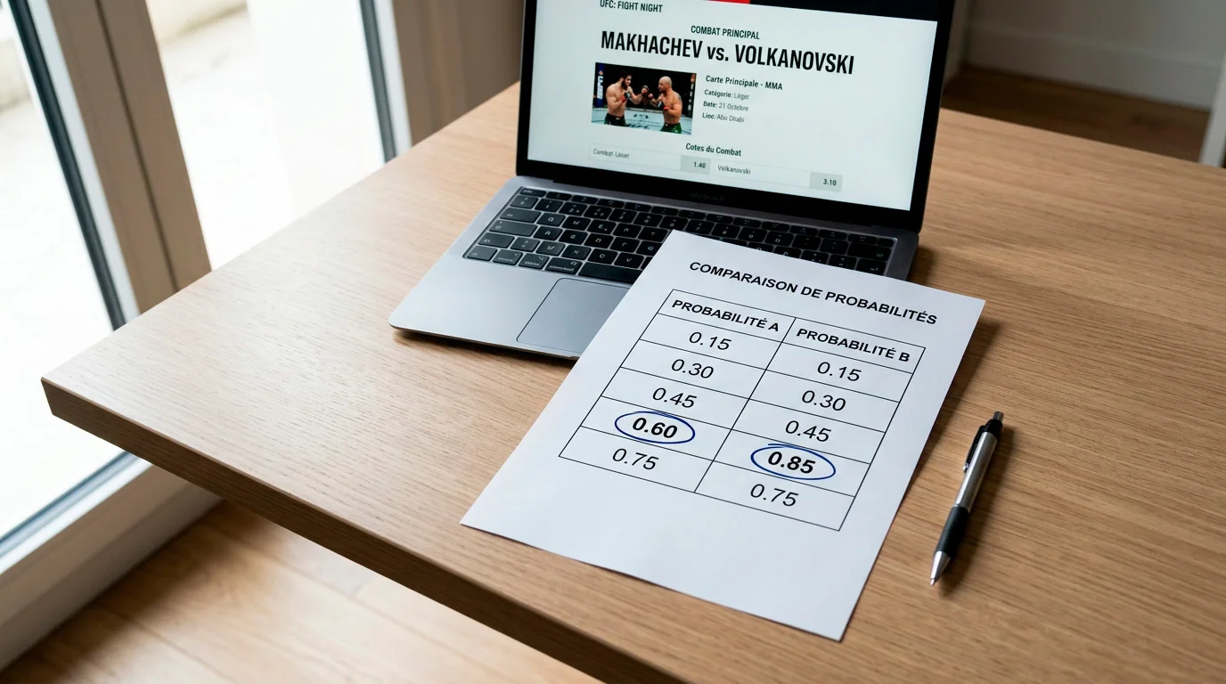 Estimation de probabilité pour identifier un value bet MMA