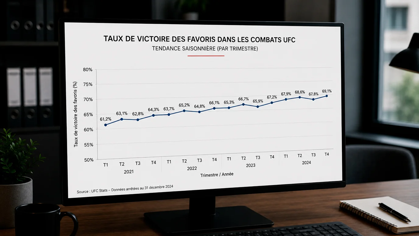 Graphique simple montrant les variations saisonnières des taux de victoire en UFC